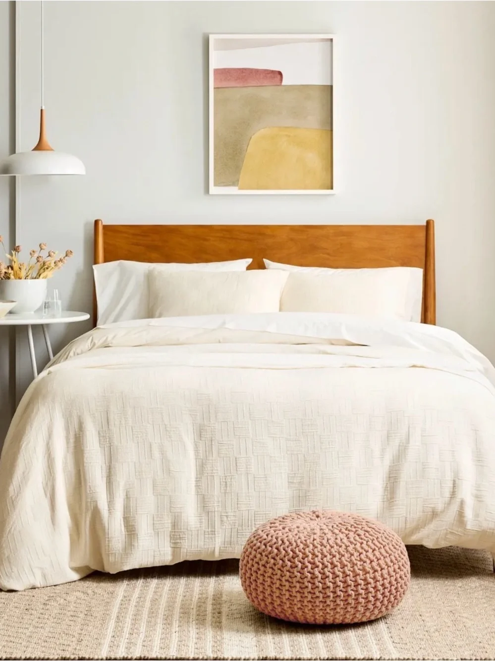 Quince Twin Checkered Matelasse Cotton Duvet Cover Set